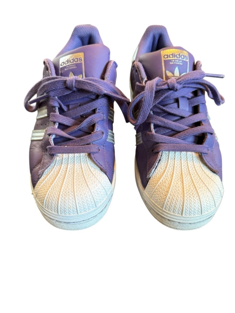 Women’s Adidas superstar ‘Tech Purple’ sneakers. EUC. Size 5 1/2